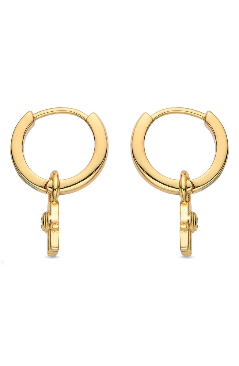 EYE CANDY LOS ANGELES Candice Hamsa Huggie Hoop Earrings, Alternate, color, Gold