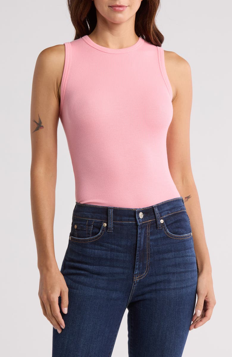 7 For All Mankind Racer Tank, Main, color, Blush
