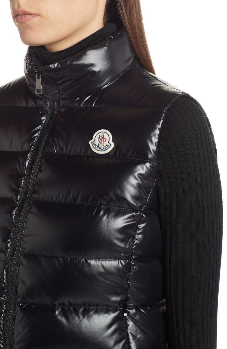 Moncler Ghany Water Resistant Shiny Nylon Down Puffer Vest, Alternate, color,