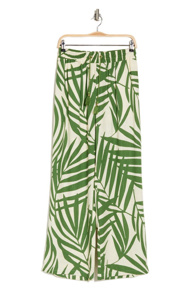Palm Print Pull-On Pants