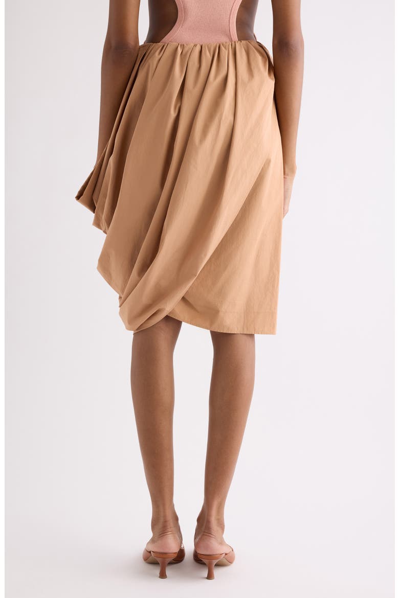 Draped Organic Cotton Poplin Skirt, Alternate, color, REEF SHELL