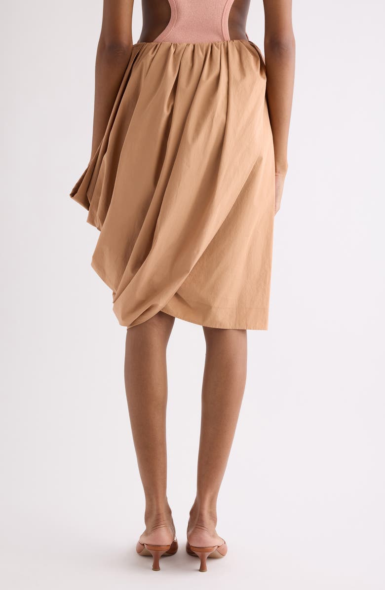 Chloé Draped Organic Cotton Poplin Skirt, Alternate, color, Reef Shell