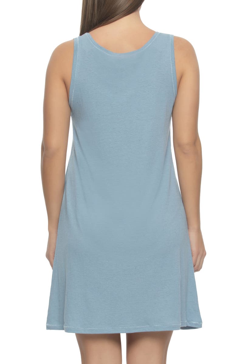 Felina Lauren Linen Blend Tank Chemise, Alternate, color, Dusty Blue