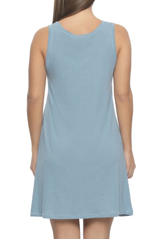 Felina Lauren Linen Blend Tank Chemise In Blue