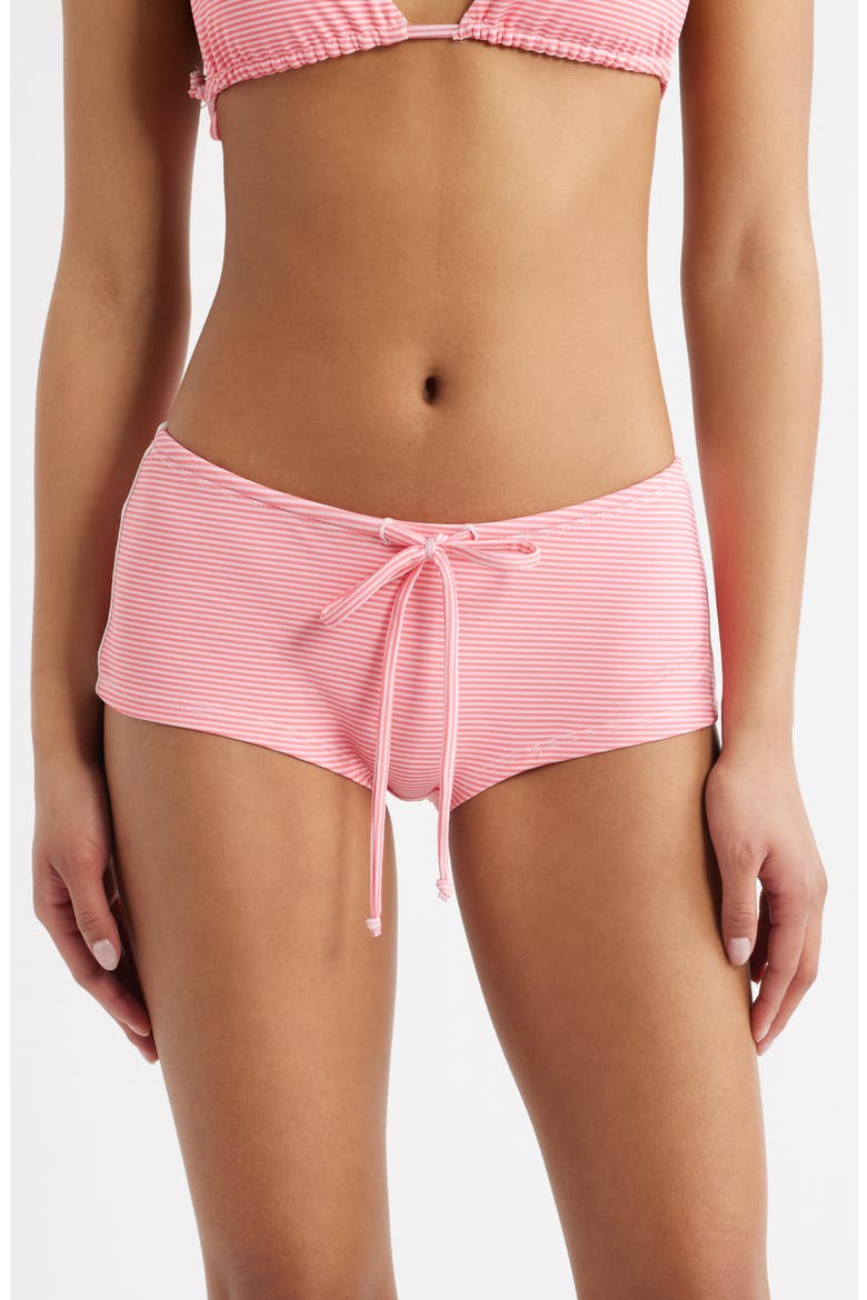 Belle Shortie Bikini Bottoms, Main, color, PINK STRIPE
