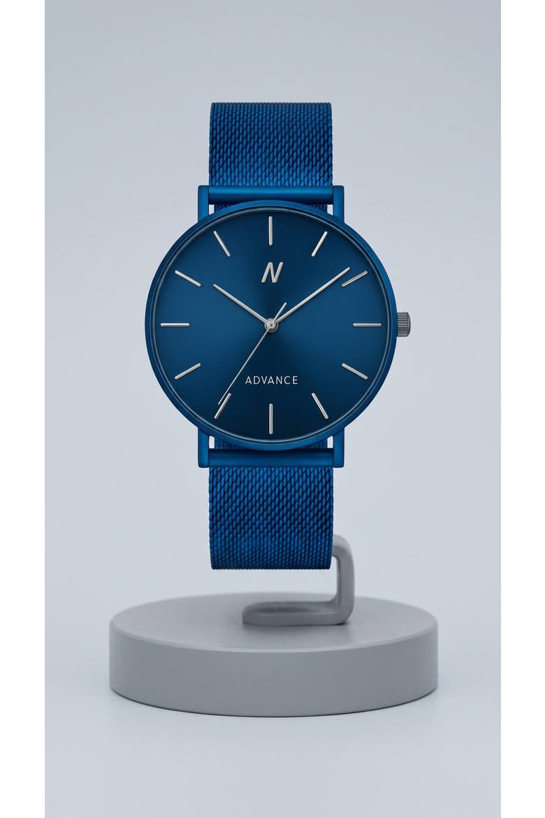 Advance Midnight Blue Mesh Bracelet Watch, 36MM, Alternate, color, Midnight Blue