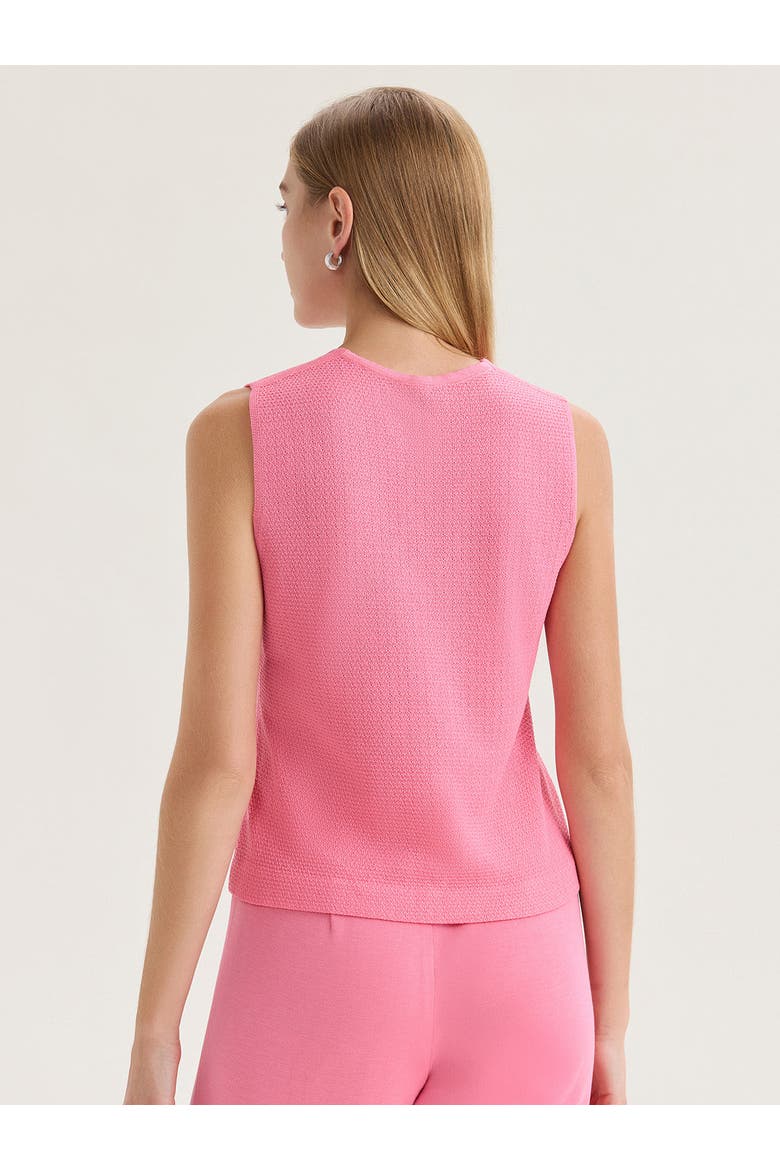 V-Neck Tonal Pointelle Knit Tank, Alternate, color, Pink