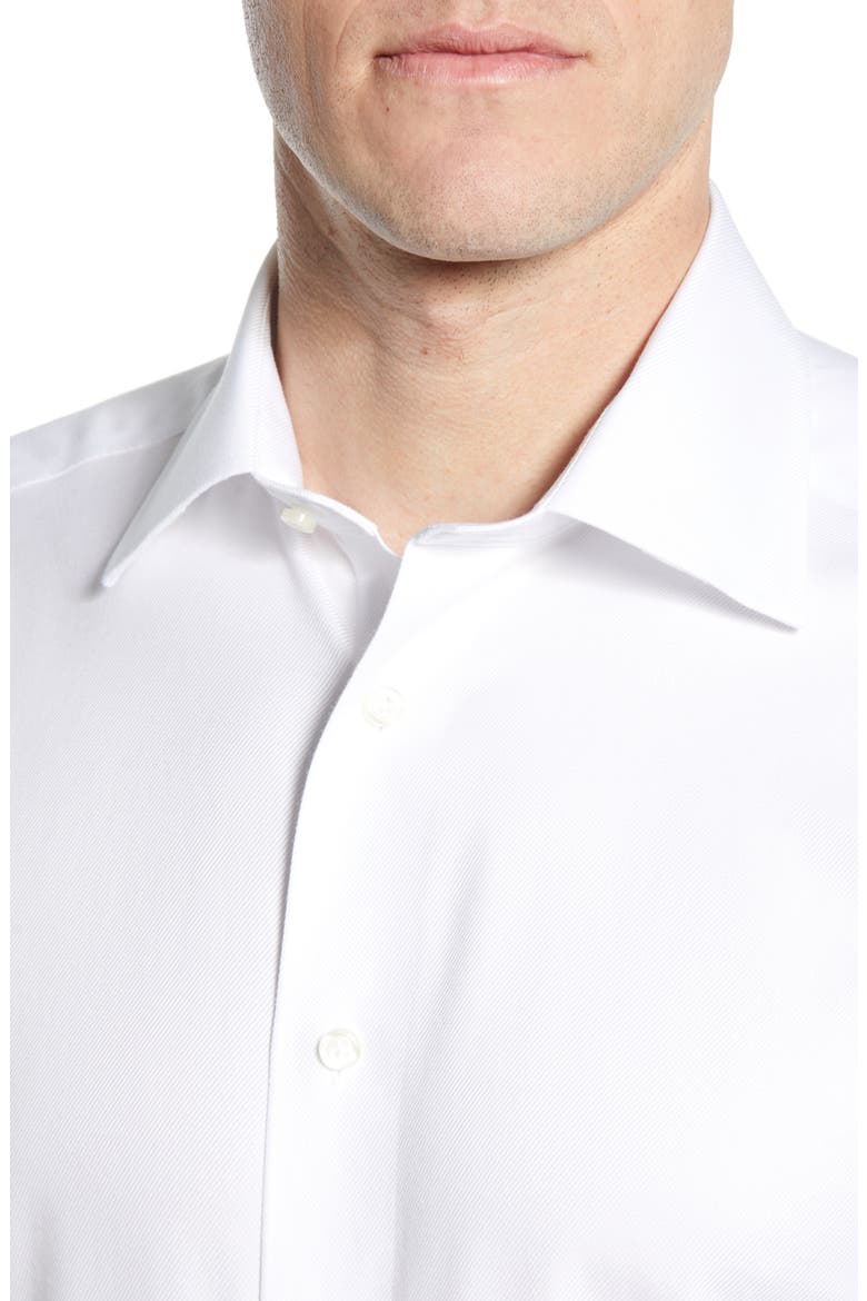 Luxury Non-Iron Trim Fit Solid Dress Shirt, Alternate, color, WHITE
