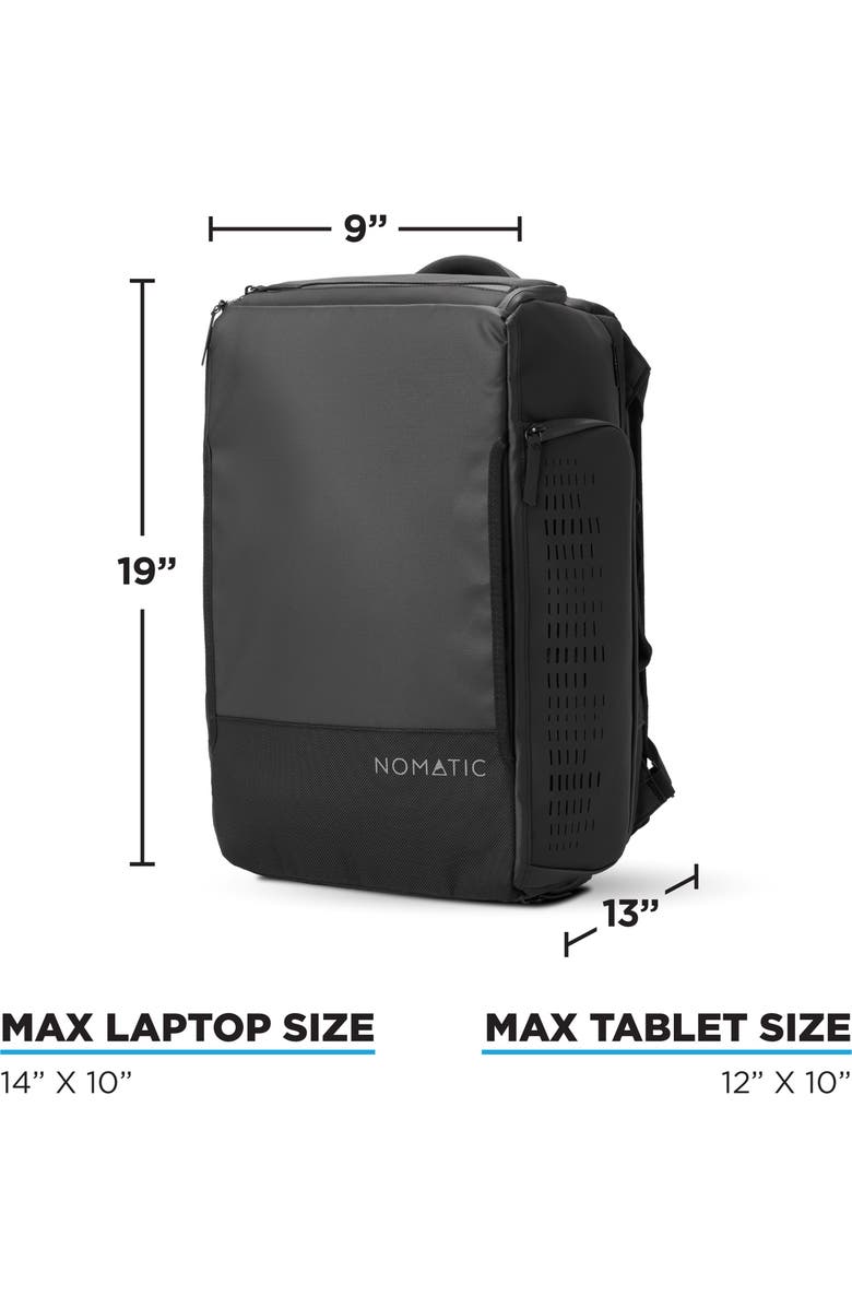 NOMATIC Water Resistant Travel Backpack/Gym Duffle 30L, Alternate, color, Black