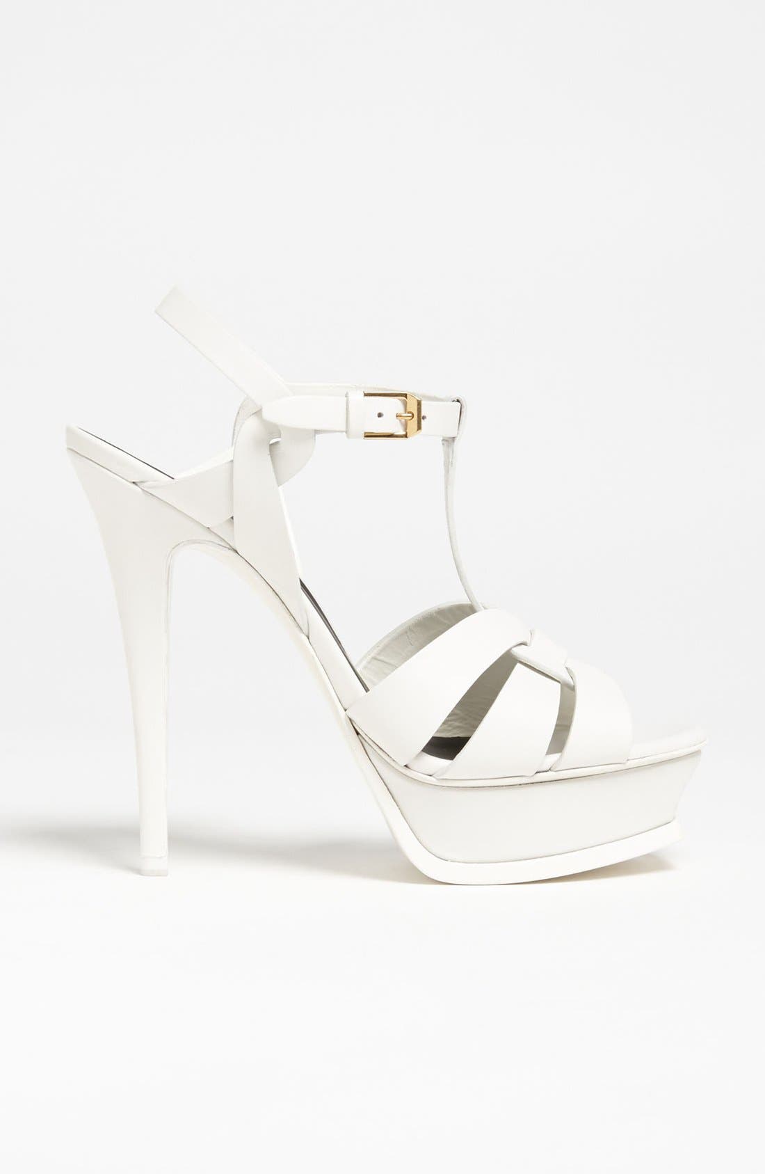 Saint Laurent Tribute T-Strap Platform Sandal, Alternate, color, 