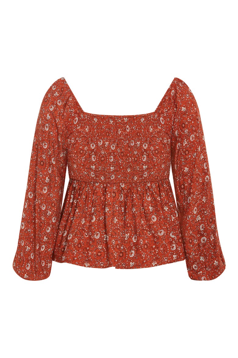 Monroe Smocked Top, Alternate, color, SPICE DITSY