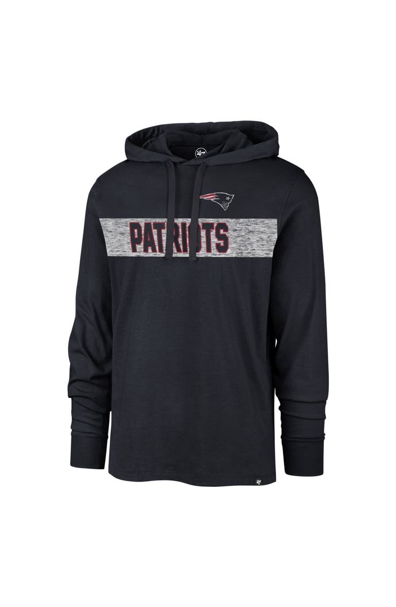 '47 Men's '47 Navy New England Patriots Field Franklin Hooded Long Sleeve T-Shirt, Main, color, Navy