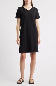Eileen Fisher V-Neck Organic Cotton T-Shirt Dress