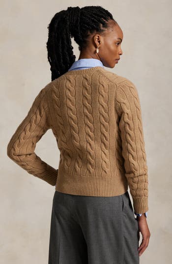 Cable Knit Wool & Cashmere Cardigan