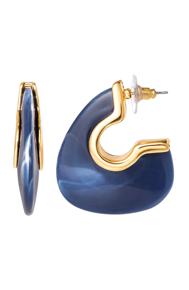 Jessica Simpson Blue Drop Earrings for Women, Gold-Tone Statement Earrings, Main, color, Blue