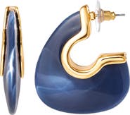 Jessica Simpson Blue Drop Earrings for Women, Gold-Tone Statement Earrings