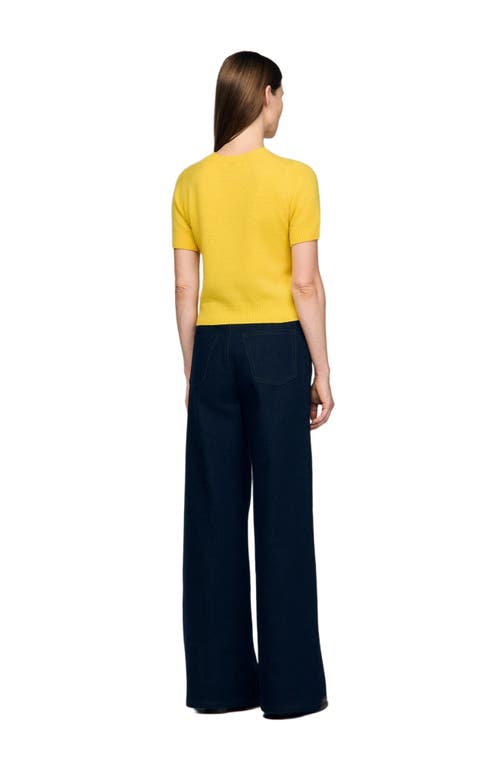 Sandro Short-sleeve Sweater In Yellow