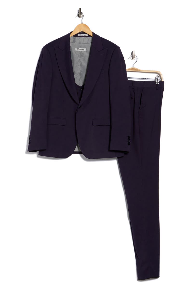 ZEGARIE Stretch 3-Piece Suit, Alternate, color, Eggplant