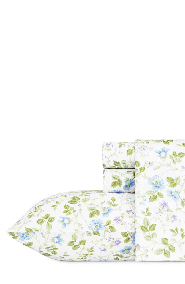 Laura Ashley Spring Bloom 4-Piece Floral 300-Thread Count Sateen Sheet Set, Main, color,