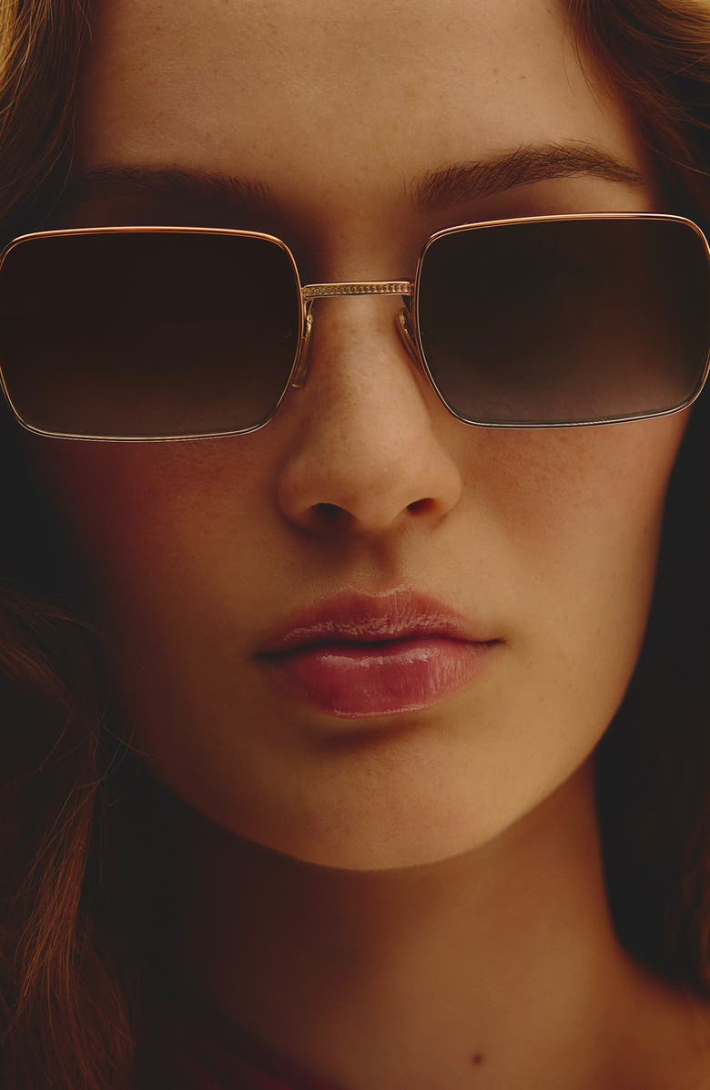 QUAY DND 55mm Small Square Sunglasses, Alternate, color, Gold/ Sepia