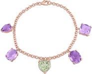 DELMAR Amethyst & Prasiolite Charm Bracelet