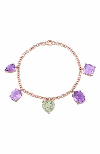 Amethyst & Prasiolite Charm Bracelet