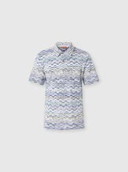 Missoni Cotton Polo Shirt With Raschel Knit And Greek Motif