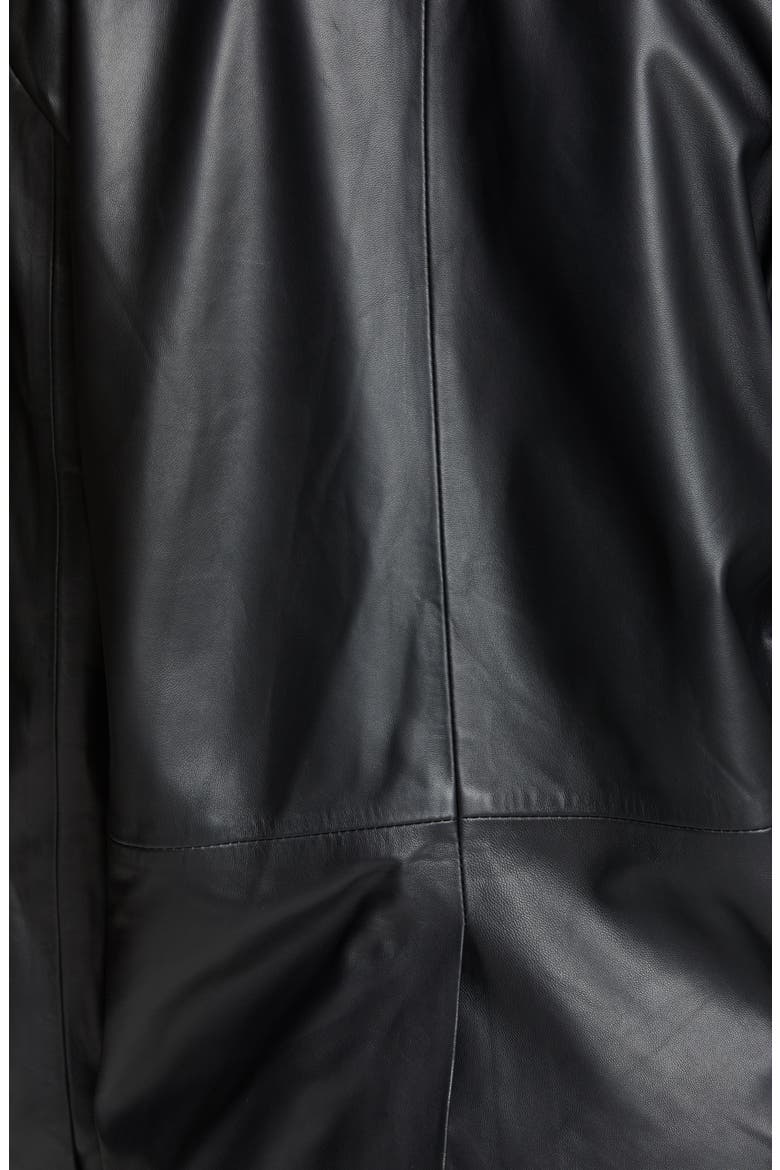 Loulou Studio Oversized Double Breasted Leather Blazer, Alternate, color, BLACK