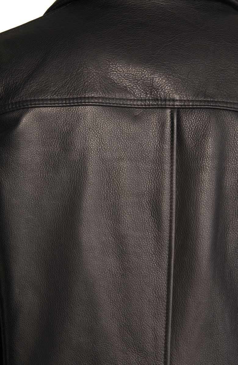 Schott NYC Cowhide Leather Car Coat, Alternate, color, 