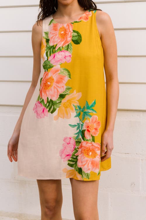 White Closet Tropical Floral Mini Dress In White