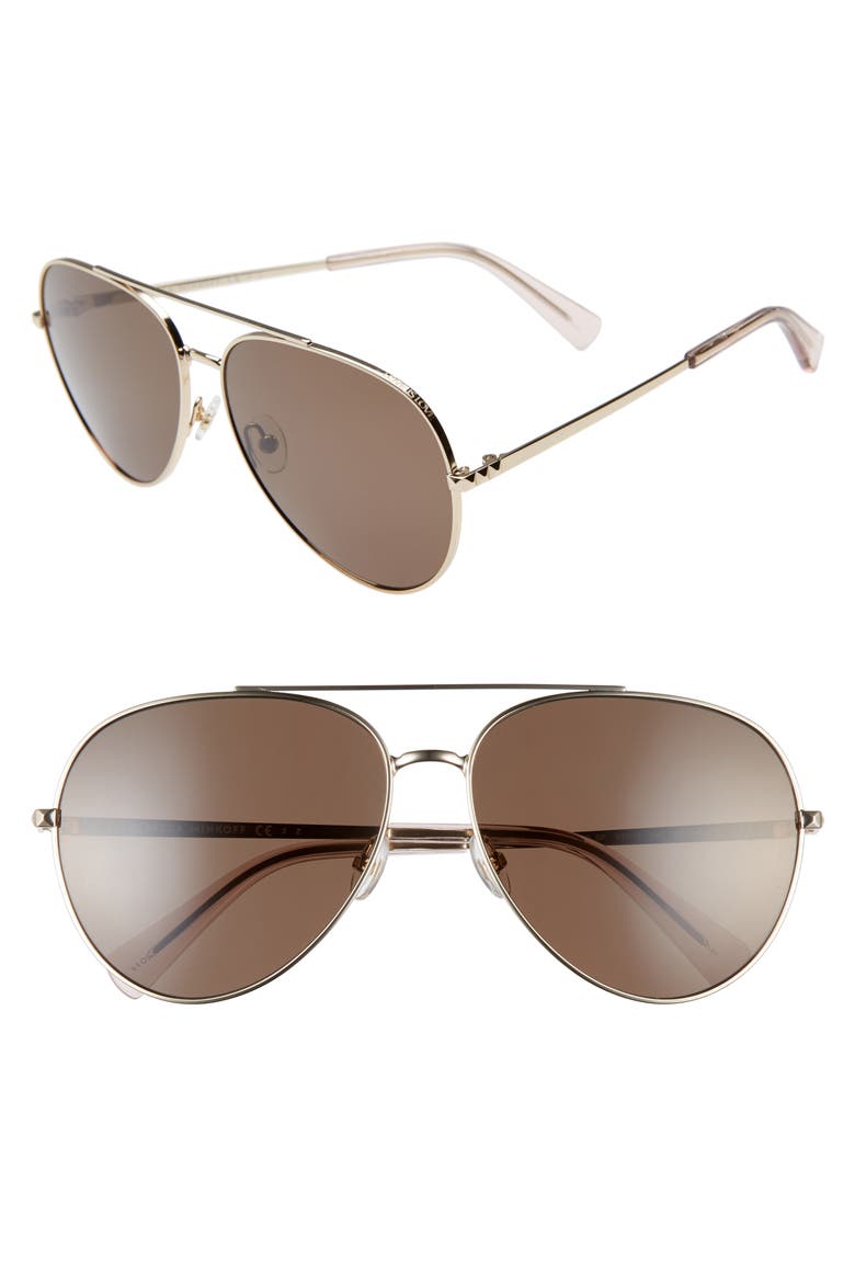 Stevie 63mm Oversize Aviator Sunglasses, Main, color, GOLD/ BROWN