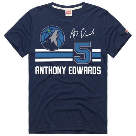 Unisex  Homage Anthony Edwards Navy Minnesota Timberwolves Jersey Remix Tri-Blend T-Shirt