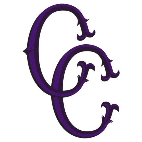Crooks & Castles Purple Initials Logo Graphic T-shirt In White