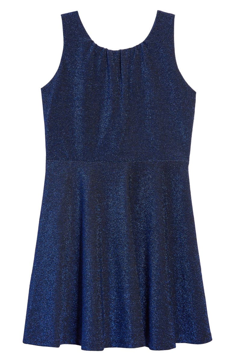 Ava & Yelly Kids' Metallic Sleeveless Skater Dress, Main, color, 