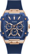 GUESS Multifunction Silicone Strap Watch, 44mm x 51mm