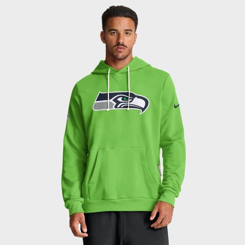 Men's Nike Neon Green Seattle Seahawks Sideline Standard Issue Initial Home Dri-FIT Hoodie