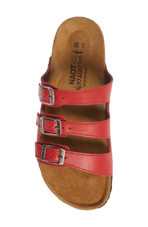 Naot Austin Water Repellent Slide Sandal In Kiss Red Leather