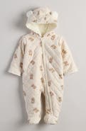 Nordstrom Ear Appliqué Quilted Faux Fur Lined Hooded Bunting