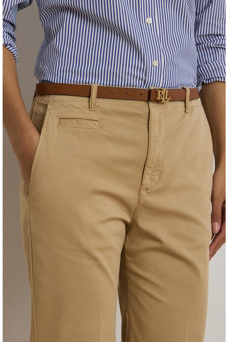 Flare Stretch Cotton Chino Pants, Alternate, color, BIRCH TAN