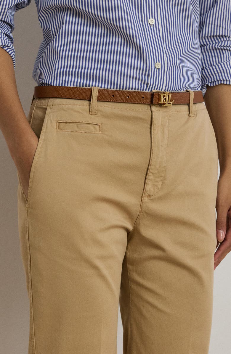 Lauren Ralph Lauren Flare Stretch Cotton Chino Pants, Alternate, color, Birch Tan