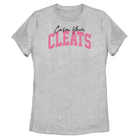 Women's Lost Gods Funny Calm Your Cleats  Graphic T-Shirt