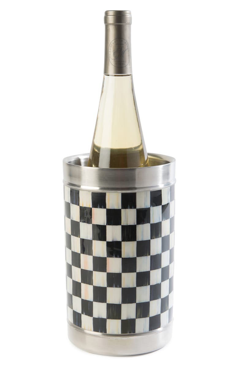 MACKENZIE CHILDS Courtly Check Wine Cooler, Alternate, color, Black/ Silver