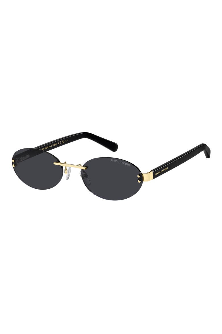 57mm Oval Sunglasses, Alternate, color, GOLD BLACK/ GREY