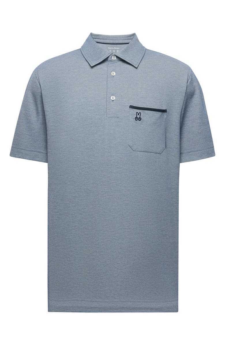 Psycho Bunny Hadley Performance Piqué Polo, Alternate, color, Blue