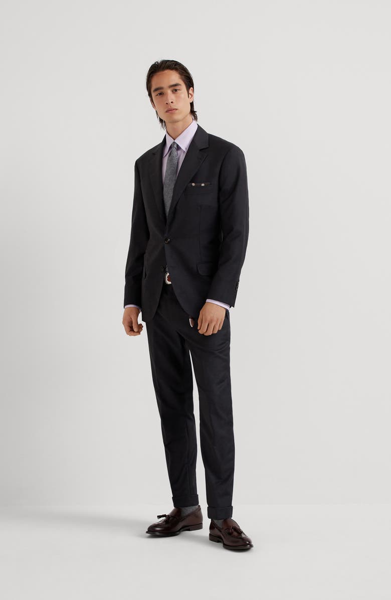 Brunello Cucinelli Twill blazer, Alternate, color, Anthracite