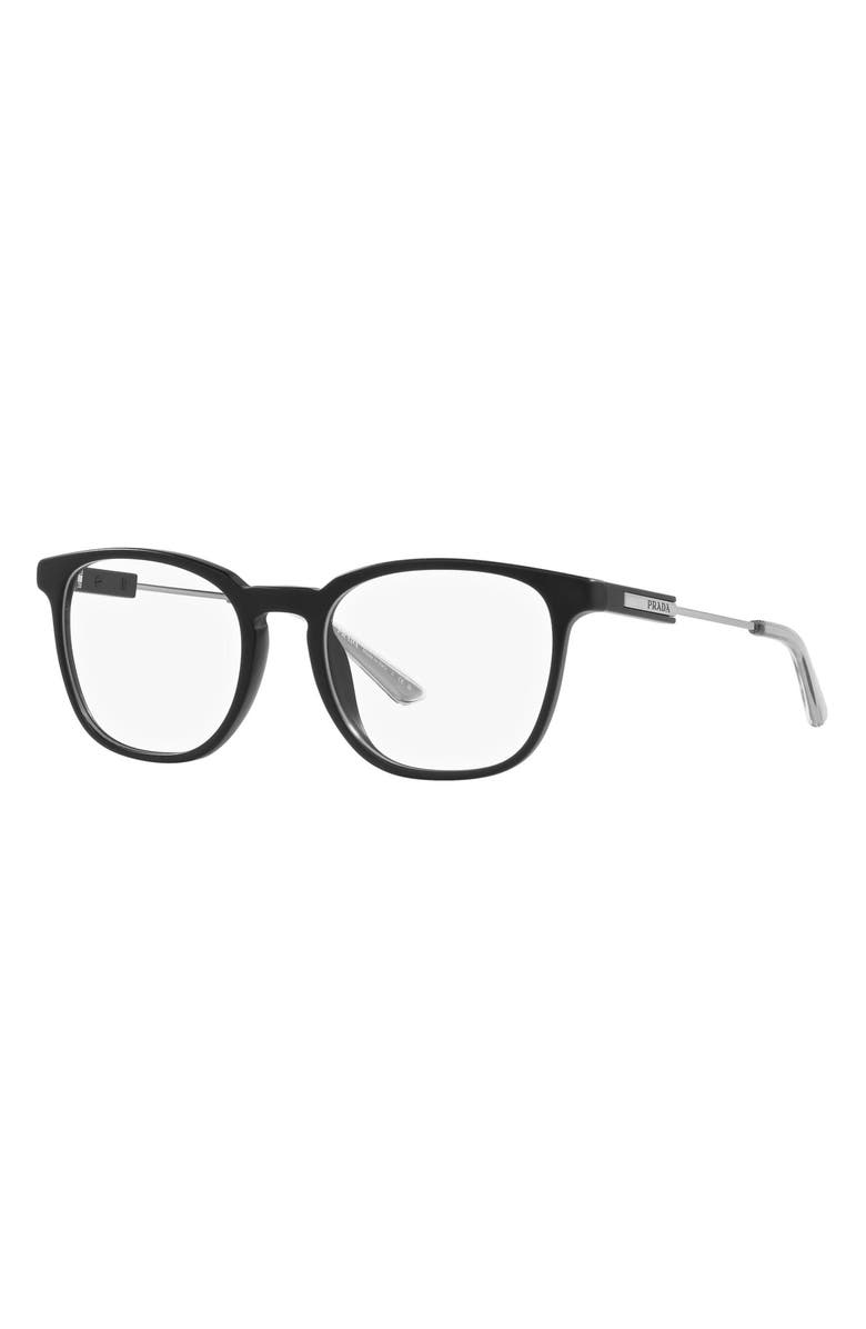 Prada 56mm Square Optical Glasses, Alternate, color,