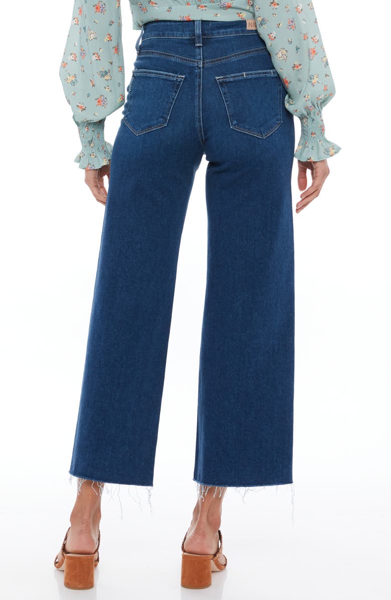 PAIGE Anessa High Waist Frayed Hem Crop Wide Leg Jeans, Alternate, color,