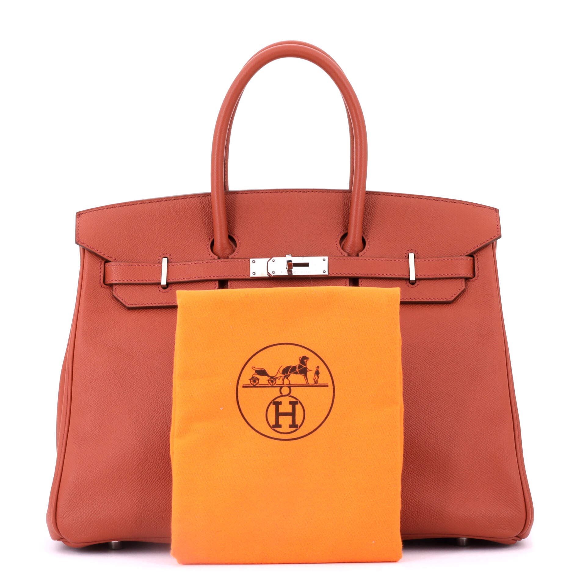 Pre-Owned Hermes Birkin Handbag Orange Epsom with Palladium Hardware 35, Alternate, color, 