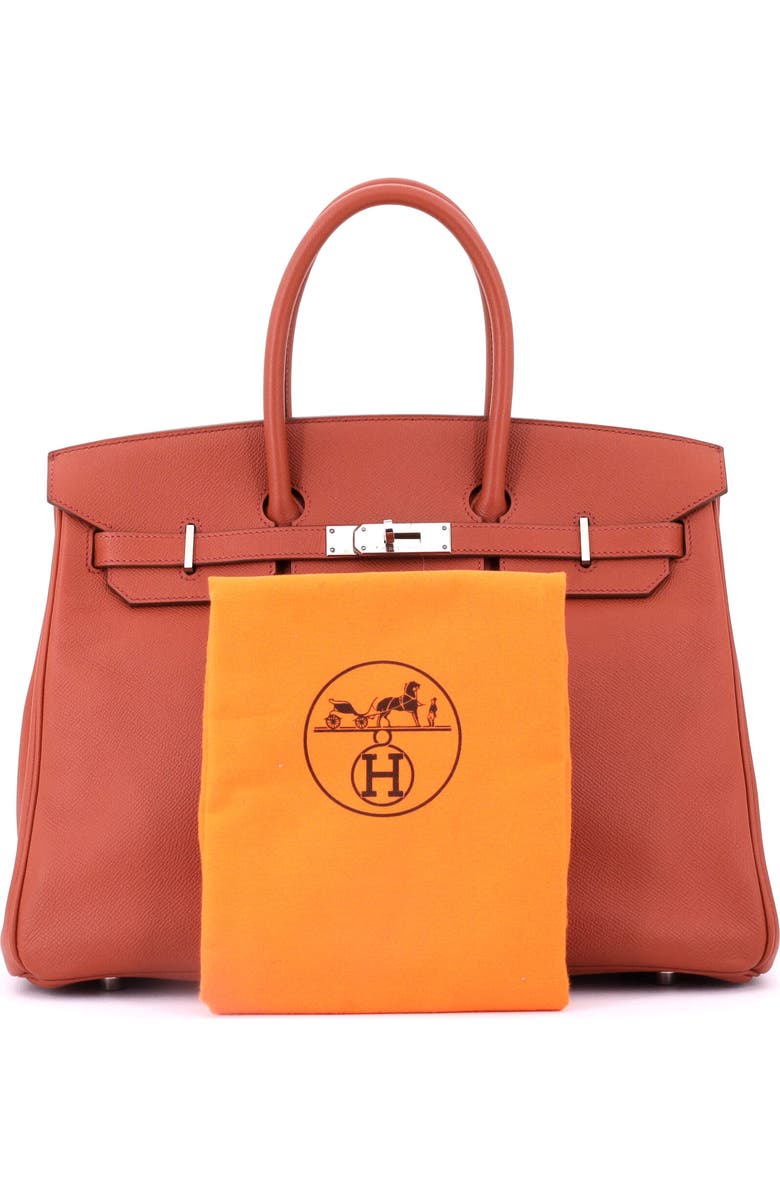 Pre-Owned Hermes Birkin Handbag Orange Epsom with Palladium Hardware 35, Alternate, color, Brique