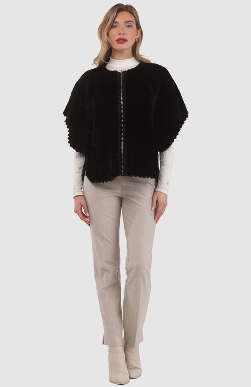 Gorski Reversible Collarless Shearling Lamb Jacket In Black